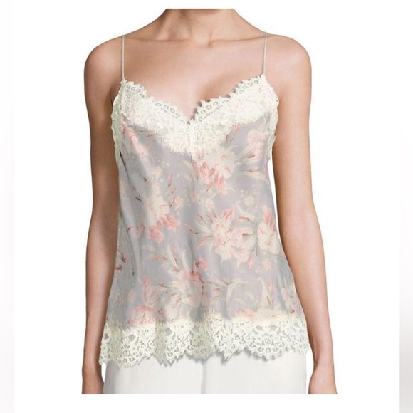 Zimmermann Sz 1 Floral Lace Cami Camisole Sleeveless Blue Gray
